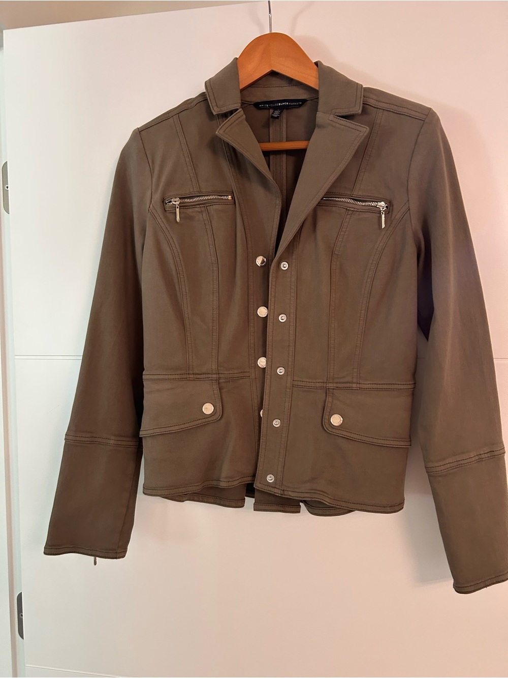 Brown Casual Utility Jacket - White House Black Market